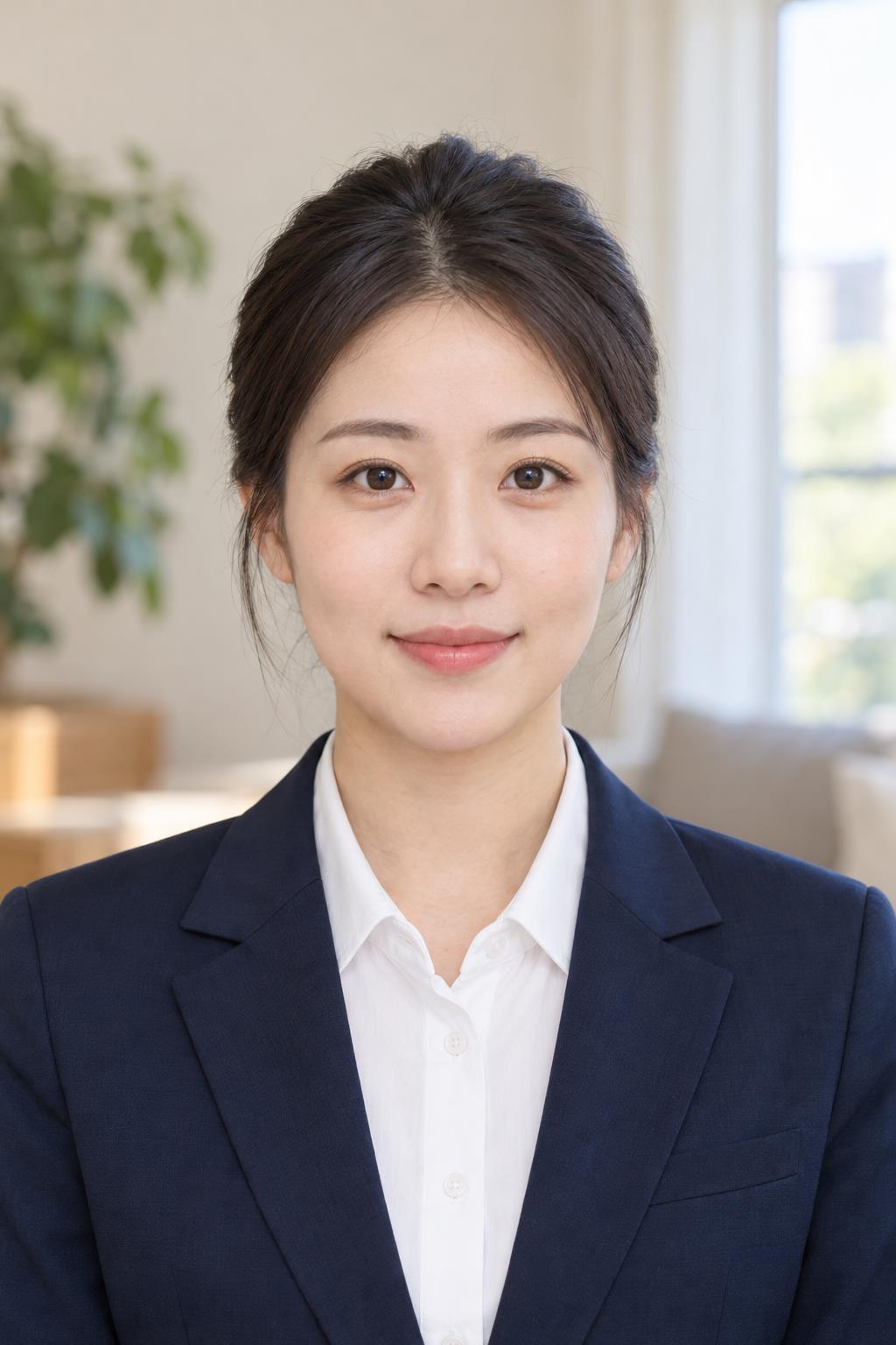 原创模特在室内背景前的照片
